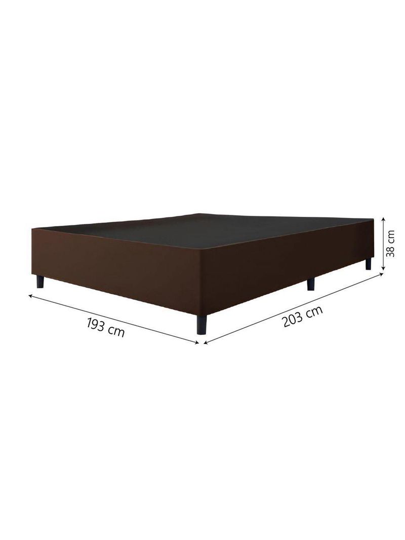 Cama Box Base Casal King 1,93m Suede Marsala Marrom