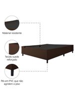 Cama Box Base Casal King 1,93m Suede Marsala Marrom