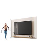 Painel Para Tv Até 65 Polegadas 1,80m Com Impressão 3D Intense Caemmun Madeir/off