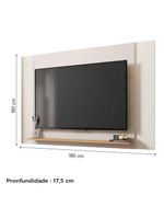 Painel Para Tv Até 65 Polegadas 1,80m Com Impressão 3D Intense Caemmun Madeir/off