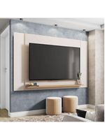 Painel Para Tv Até 65 Polegadas 1,80m Com Impressão 3D Intense Caemmun Madeir/off