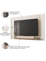 Painel Para Tv Até 65 Polegadas 1,80m Com Impressão 3D Intense Caemmun Madeir/off