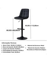 Banqueta Alta Elegance  Com Base Giratória E  - Preto