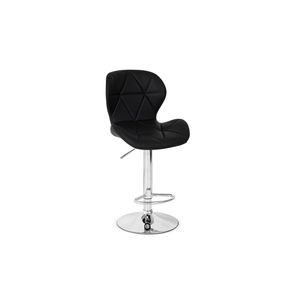 Banqueta Slim Couro Pu Regulagem de Altura Preta