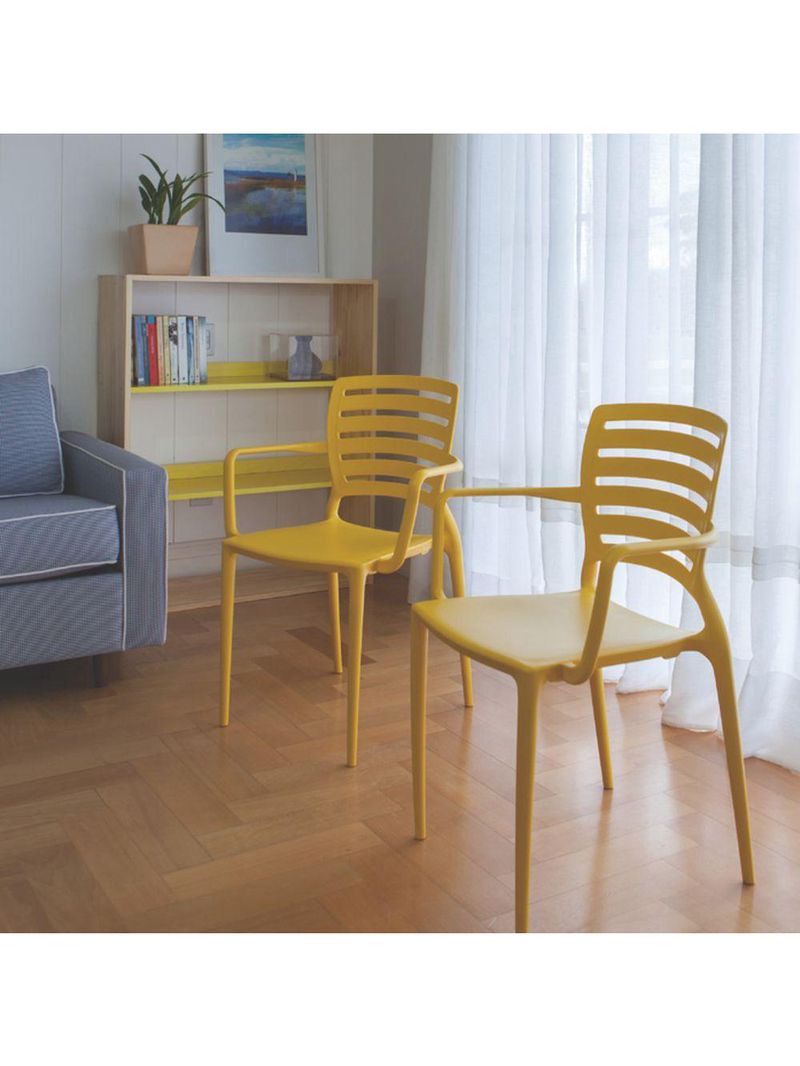 Cadeira Sofia com Braço Amarela Tramontina