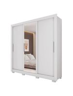 Guarda Roupas Casal Com Espelho 3 Portas Branco