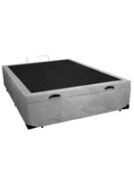 Cama Box Baú Viúva Serene Suede Cinza 44x128x188