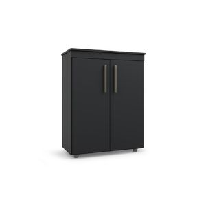 Armário Multiuso Organizador Office 2 Portas Preto Batrol Preto