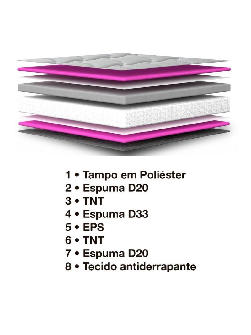Colchao Hellen Millenium D33 C/pillow 0,88x19 Bg** Bege