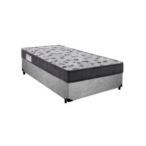 Cama Box Solteiro Suede + Colchão De Espuma D33 - Sereneprime - 88cm Cinza