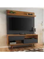 Bancada Com Painel Para Tv De Até 50" Notável Preto / Freijó