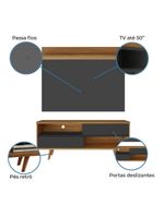 Bancada Com Painel Para Tv De Até 50" Notável Preto / Freijó