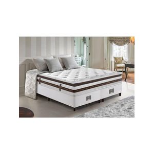 Cama Box King Colchão + Box 193x203 Molas Ensacadas Cama Inbox Relax Pillow