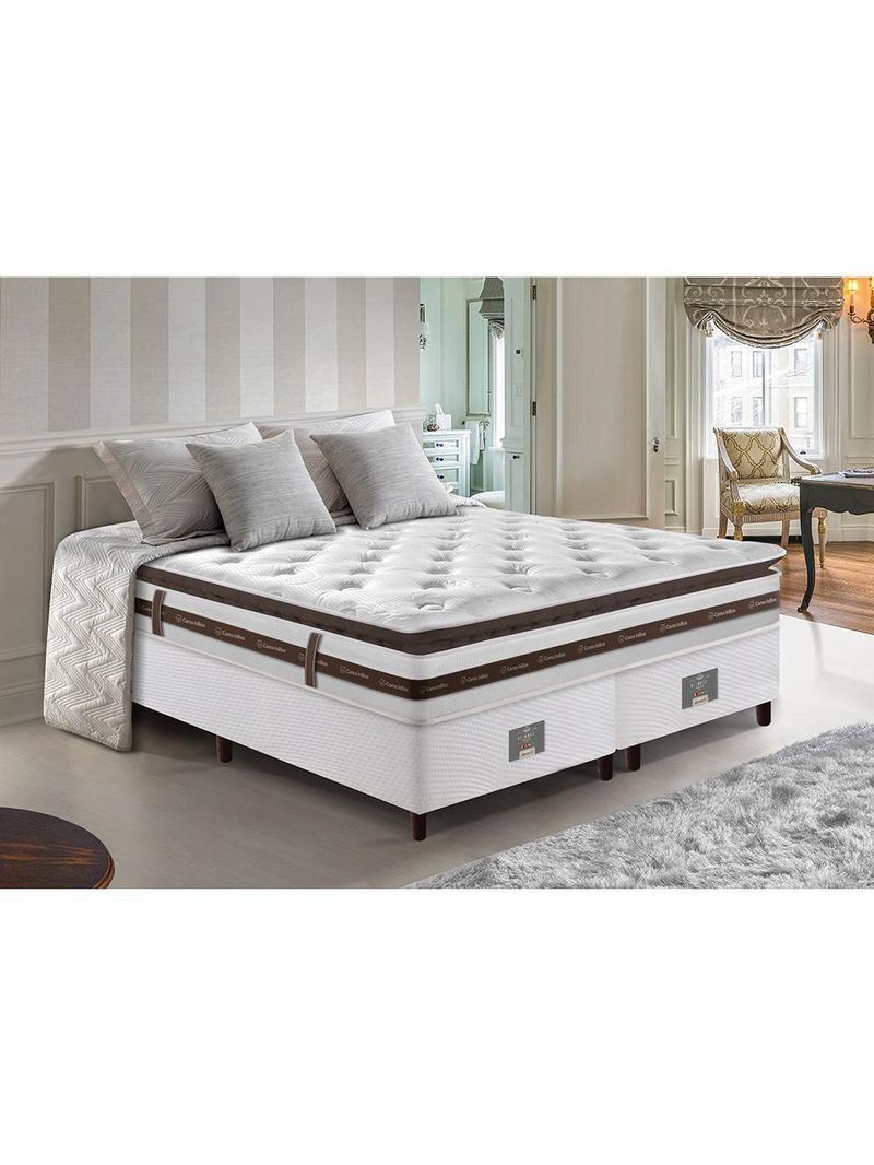 Cama Box King Colchão + Box Molas Ensacadas Cama Inbox