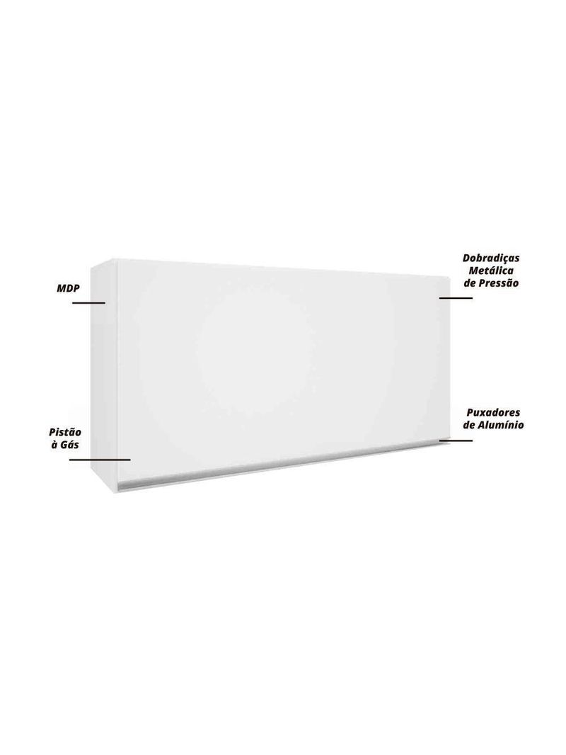 Armário Basculante 1,20m Top Class Batrol Branco Branco
