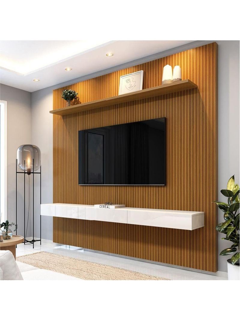 Painel Para Tv Até 75 Polegadas Ripado Impressão 3D Egeo