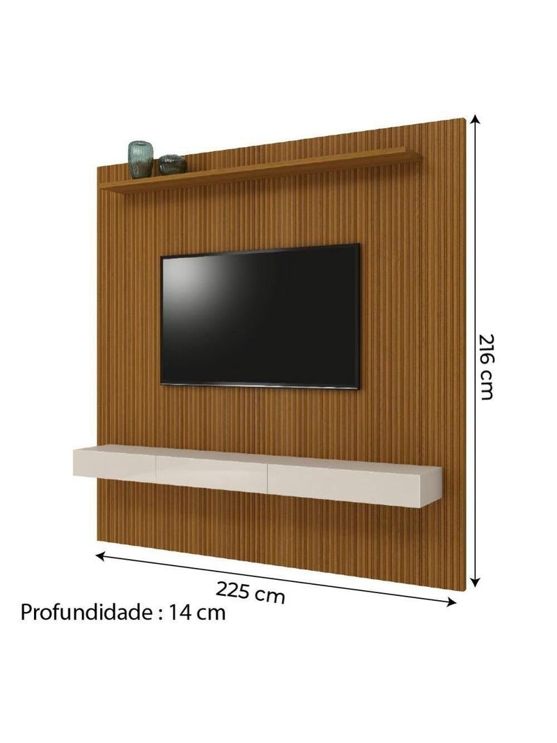 Painel Para Tv Até 75 Polegadas Ripado Impressão 3D Egeo