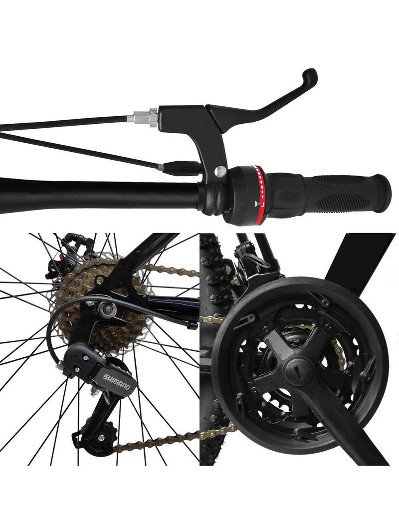Bicicleta Aro 29 Freio A Disco Traseiro Shimano Aço 21 Velocidades Azul E Rosa