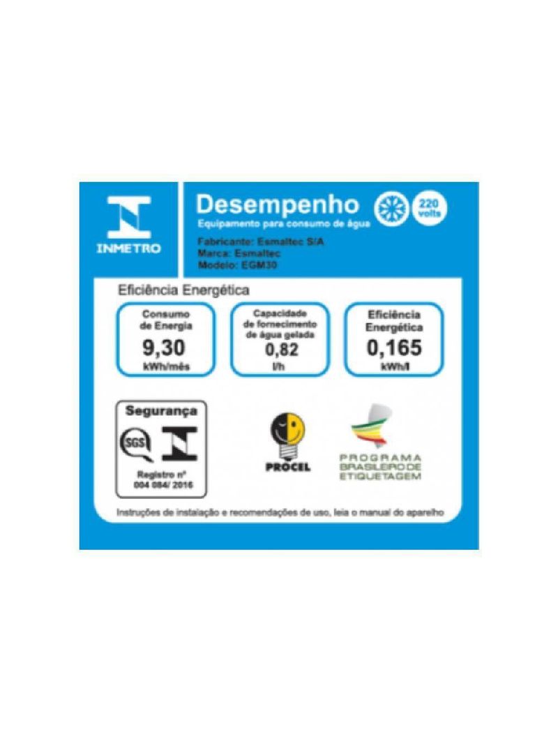 Bebedouro Esmaltec Mesa EGM30 Preto Natural e Frio 220V