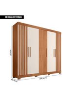 Guarda Roupa Casal 5 Portas 2 Gavetas Marta Marrom Caemmun