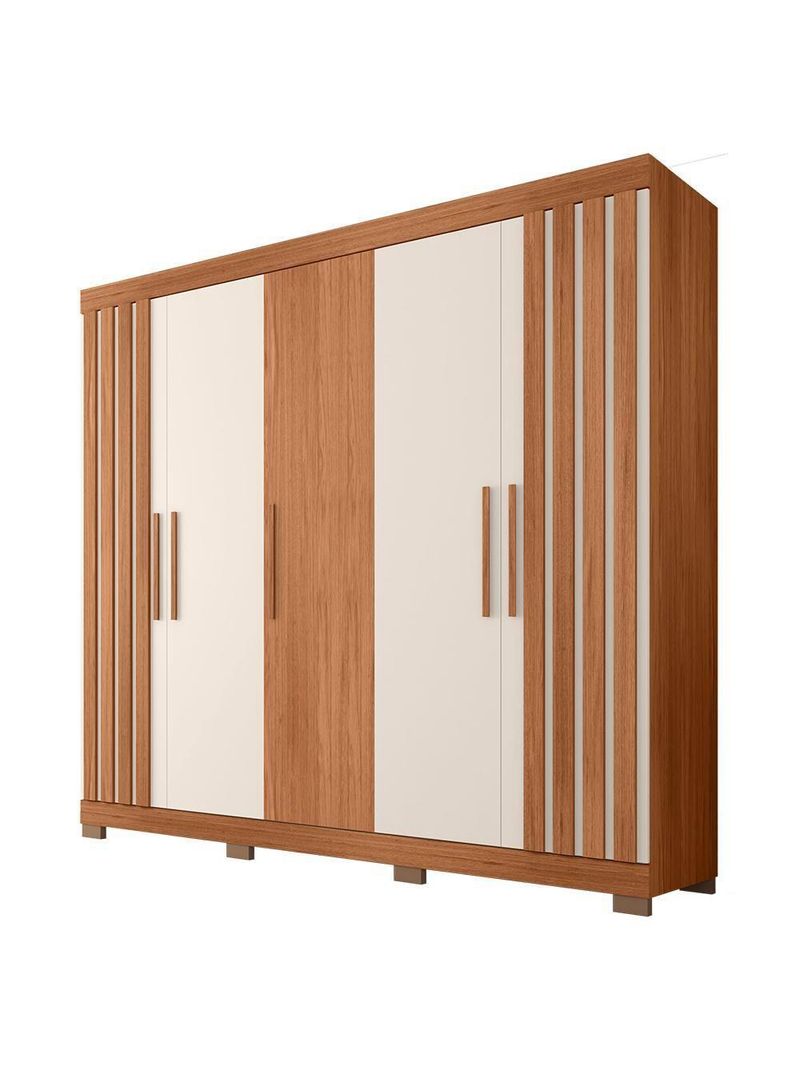 Guarda Roupa Casal 5 Portas 2 Gavetas Marta Marrom Caemmun
