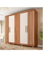 Guarda Roupa Casal 5 Portas 2 Gavetas Marta Marrom Caemmun