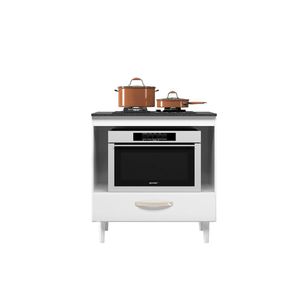 Balcão Nicioli Cooktop 1 Gaveta Branco Com Branco