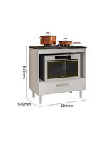 Balcão Nicioli Cooktop 1 Gaveta Branco Com Branco