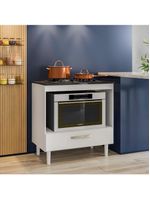 Balcão Nicioli Cooktop 1 Gaveta Branco Com Branco