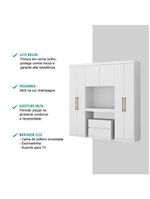 Guarda Roupa Casal 6 Portas 2 Gavetas Porto Branco Carraro