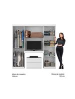 Guarda Roupa Casal 6 Portas 2 Gavetas Porto Branco Carraro