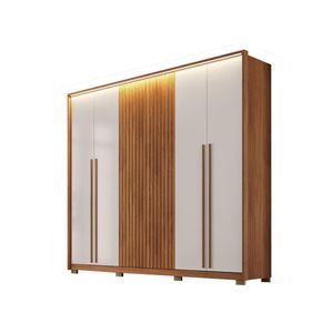 Guarda Roupa Casal Meyer 6 Portas 4 Gavetas Marrom Caemmun