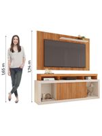 Rack para TV 65" 1,80m Painel Ripado Panamá Buriti/Off White