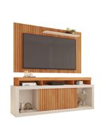 Rack para TV 65" 1,80m Painel Ripado Panamá Buriti/Off White