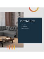 Sofá De Canto 5 Lugares Com Retrátil Qatar Suede Cinza Cinza