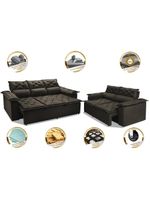 Conjunto Sofá 3 E 2 Lugares Retrátil Reclinável