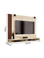 Painel Para Tv Até 50 Polegadas Dijon Ripado C/ Prateleira Off White / Nature