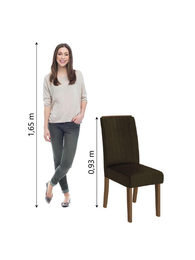 Conjunto com 2 Cadeiras Estofadas Grécia – Cedro/Marrom – Dobuê