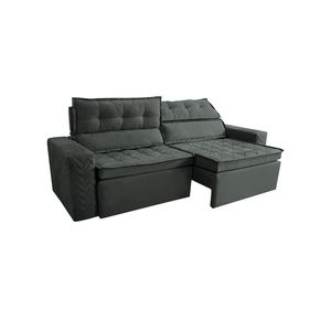 Sofá Retrátil E Reclinável 2,00m Cama Inbox Charm Velusoft Cinza