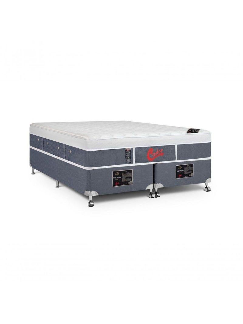Cama Box + Colchão Castor King Plush Light Stress Pocket