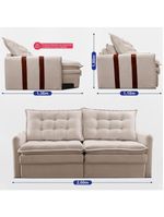 Sofá Baú Sem Caixa Retrátil 2,00m Softgel Petit Boucle Bege Claro Cama Inbox