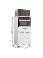 Armário de Cozinha Balcão Multiuso Duplo Forno Duetto Branco Kit's Paraná