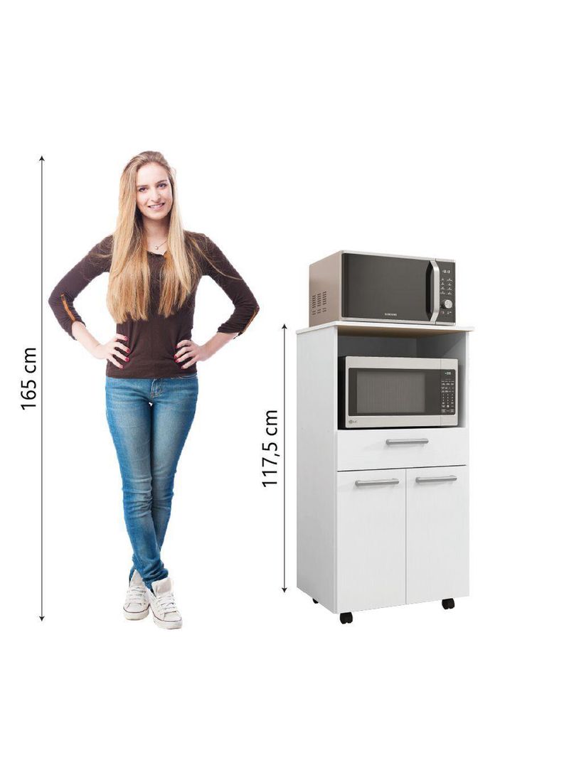 Armário de Cozinha Balcão Multiuso Duplo Forno Duetto Branco Kit's Paraná