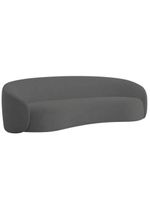 Sofá 3 Lugares 200cm Orgânico Luxo Recepção Amore Linho - Amarena Móveis Cor Cinza Escuro