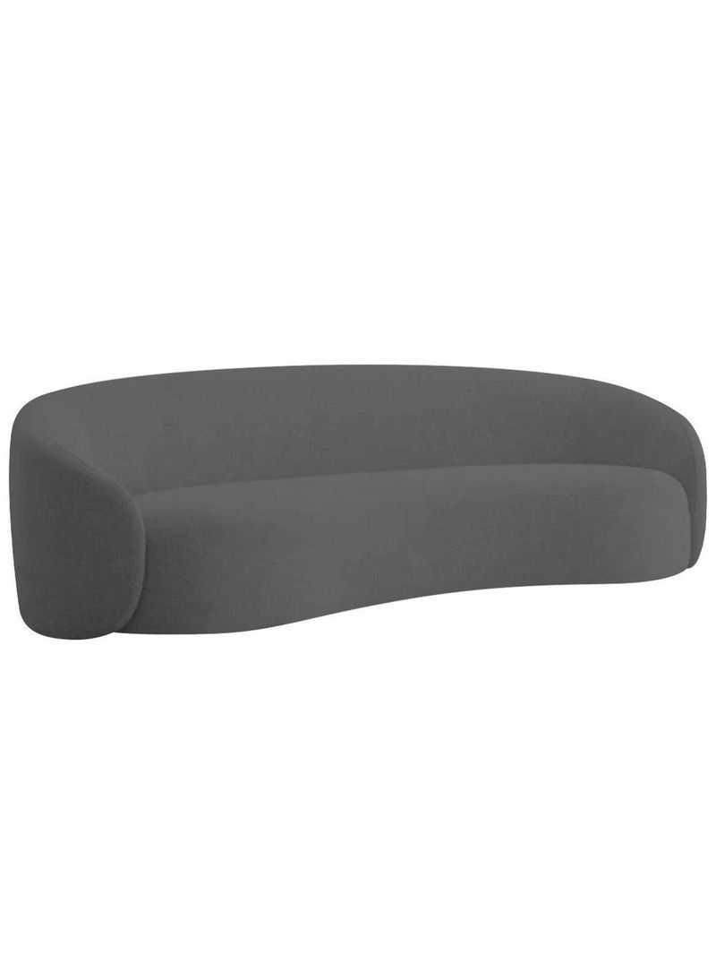 Sofá 3 Lugares 200cm Orgânico Luxo Recepção Amore Linho - Amarena Móveis Cor Cinza Escuro