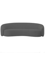 Sofá 3 Lugares 200cm Orgânico Luxo Recepção Amore Linho - Amarena Móveis Cor Cinza Escuro