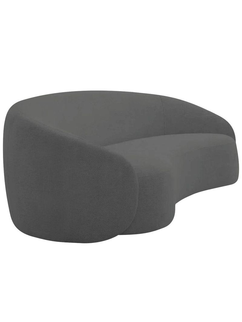 Sofá 3 Lugares 200cm Orgânico Luxo Recepção Amore Linho - Amarena Móveis Cor Cinza Escuro