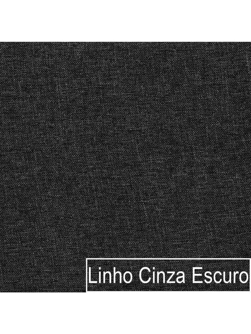 Sofá 3 Lugares 200cm Orgânico Luxo Recepção Amore Linho - Amarena Móveis Cor Cinza Escuro