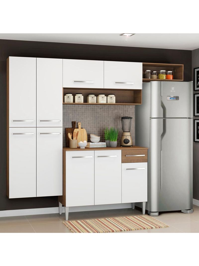 Cozinha Emilly Paneleiro Armario Balcão Branco Madesa