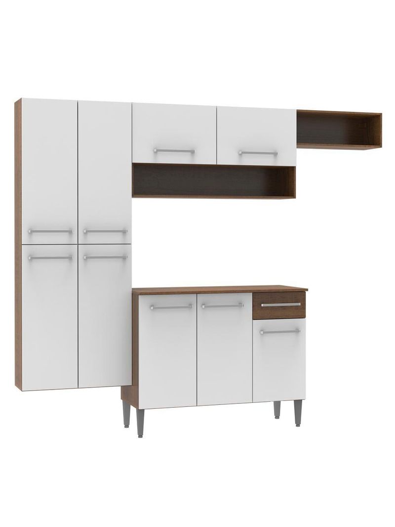 Cozinha Emilly Paneleiro Armario Balcão Branco Madesa